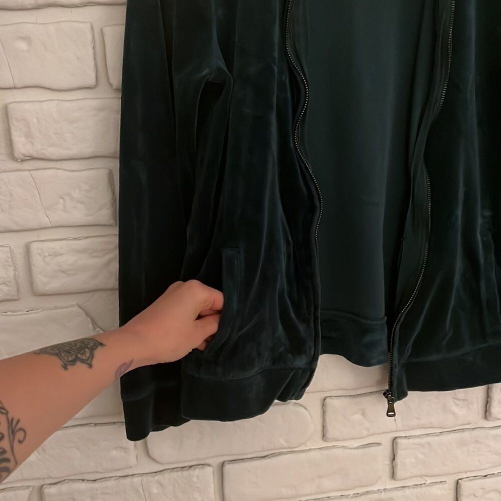 Talbots green velour zip up jacket size petite small - Picture 4 of 10